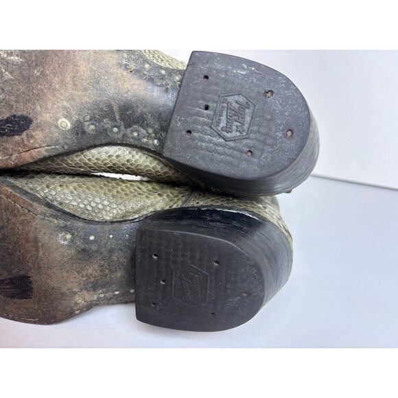 VINTAGE TONY LAMA GOLD LABEL PYTHON SNAKESKIN RARE WESTERN BOOTS 9.5 D - Picture 16 of 16